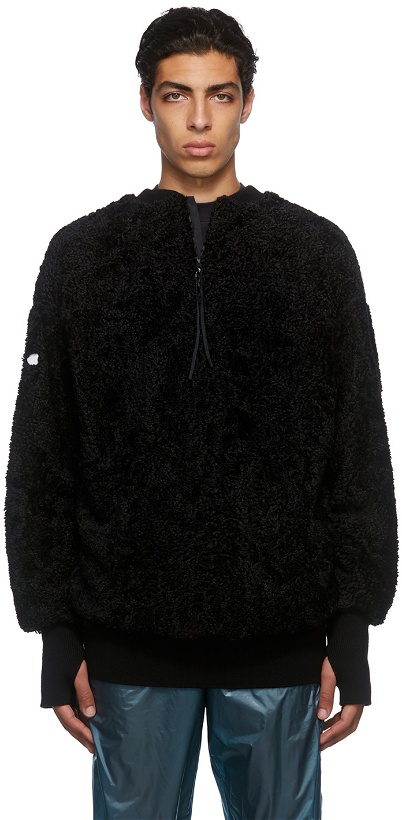 Photo: Moncler Genius 4 Moncler Hyke Black Teddy Fleece Sweatshirt