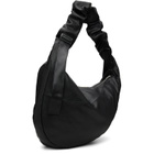 ssstein Black Goat Leather Twist Shoulder Bag