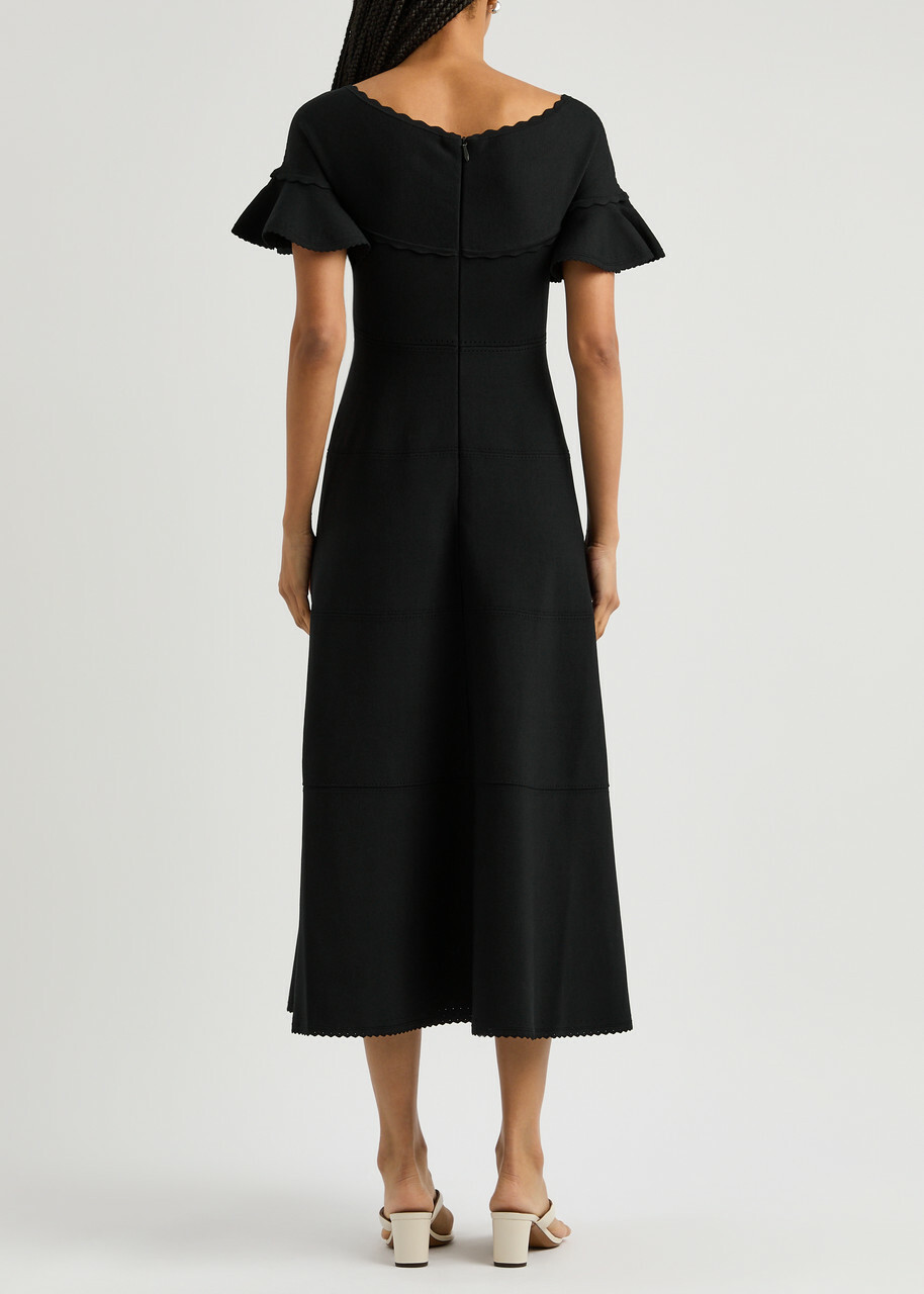 needle and thread black midi dress Needle & Thread Jazz Mini Dress in Black UFO No More