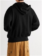 ACNE STUDIOS - Logo-Appliquéd Cotton-Jersey Zip-Up Hoodie - Black