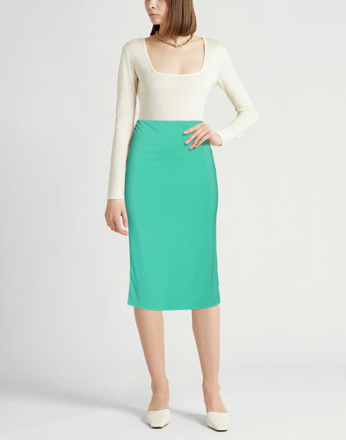 Jucca Womens Midi skirt in Green