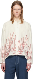 HARAGO White Pond Beadwork Shirt
