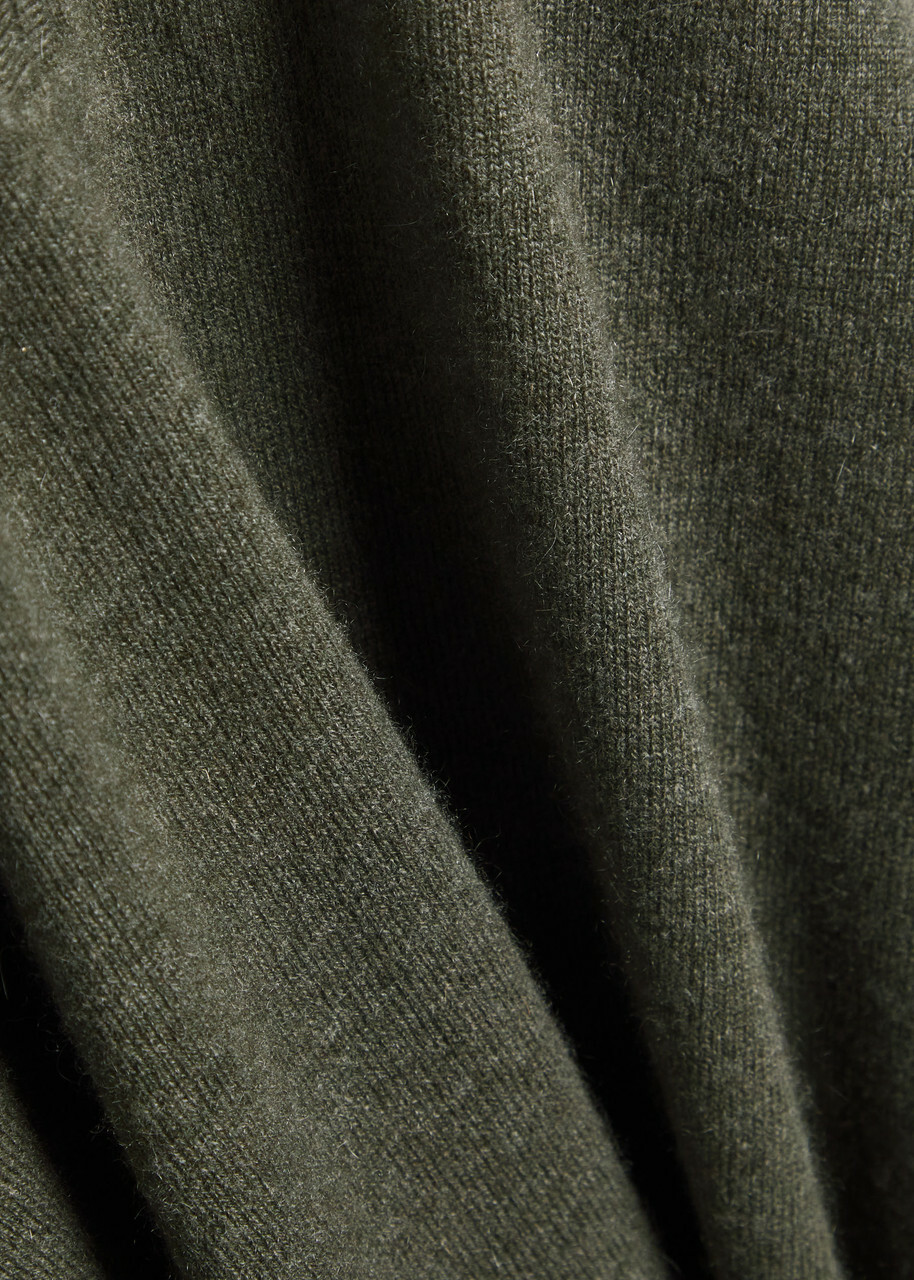 Sunspel Half-zip Cashmere Jumper Khaki