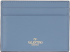 Valentino Garavani Blue Rockstud Card Holder