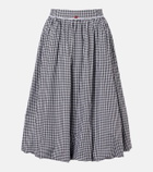 Bananhot Alba gingham cotton poplin midi skirt