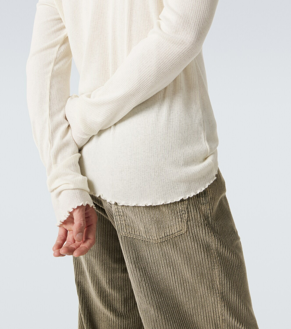 Our Legacy Elongated ribbed-knit cotton-blend top
