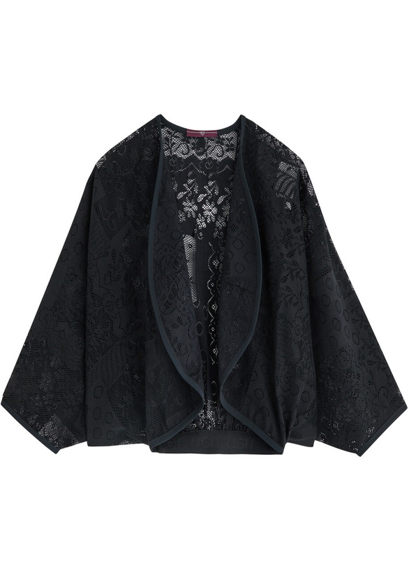 Photo: High Joyful Cropped Lace Cardigan Navy