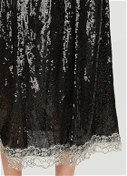 Sequin Mid Length Skirt in Black