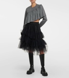 Noir Kei Ninomiya Ruffled cropped wool sweater
