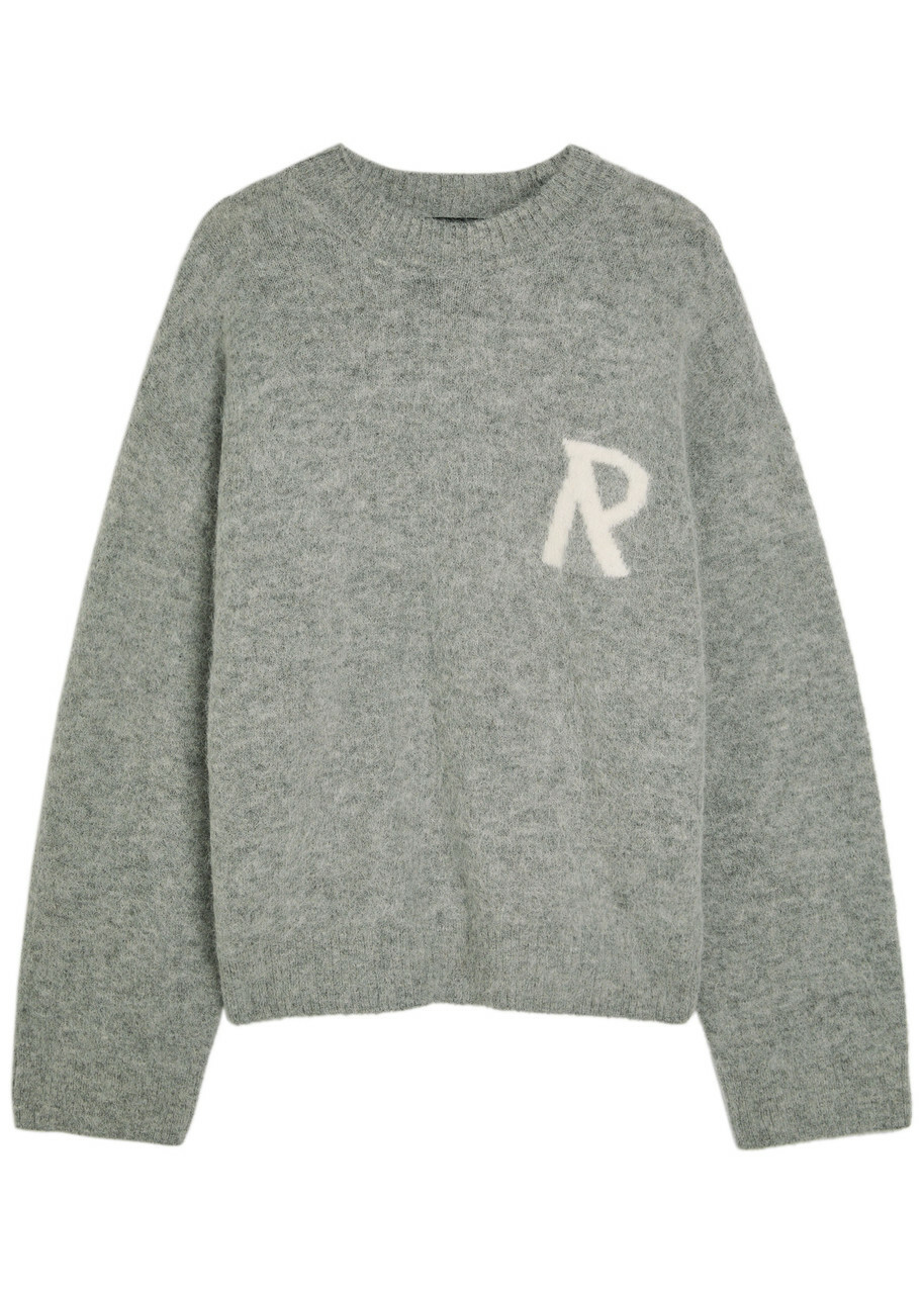 Represent Logo Brushed Alpaca-blend Jumper Grey