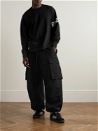 adidas Originals - Grosgrain-Trimmed Logo-Embroidered Cotton-Jersey Sweatshirt - Black