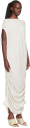 Lauren Manoogian Off-White Drape Maxi Dress
