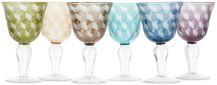 Photo: POLSPOTTEN Multicolor Blocks Wine Glass Set