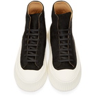 Jil Sander Black Pony High-Top Sneakers