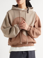 ERL - Wave Panelled Cotton-Blend Jersey Hoodie - Brown