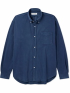 The Frankie Shop - Sinclair Button-Down Collar Cotton-Blend Twill Shirt - Blue