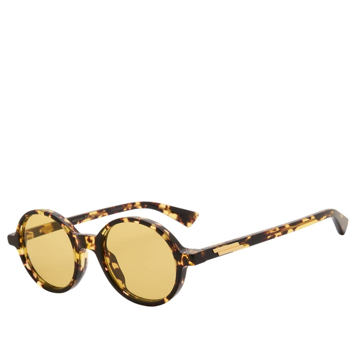 Photo: Bottega Veneta Eyewear Bottega Veneta BV1430S Slim Ribbon Sunglasses in Havana/Yellow 