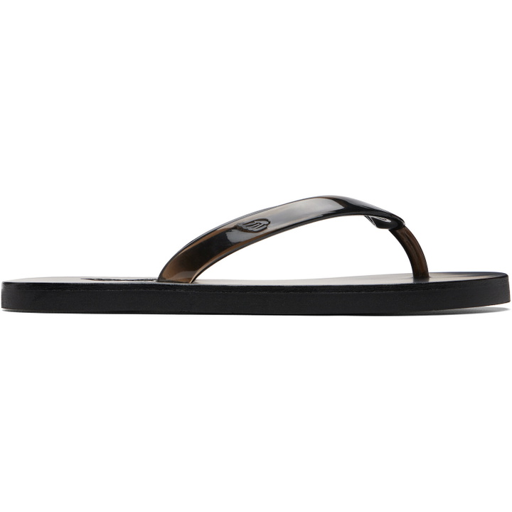 Photo: Ancient Greek Sandals Black Saionara Jelly Flip-Flops