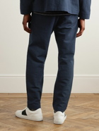 Mr P. - Straight-Leg Pleated Cotton-Blend Seersucker Trousers - Blue