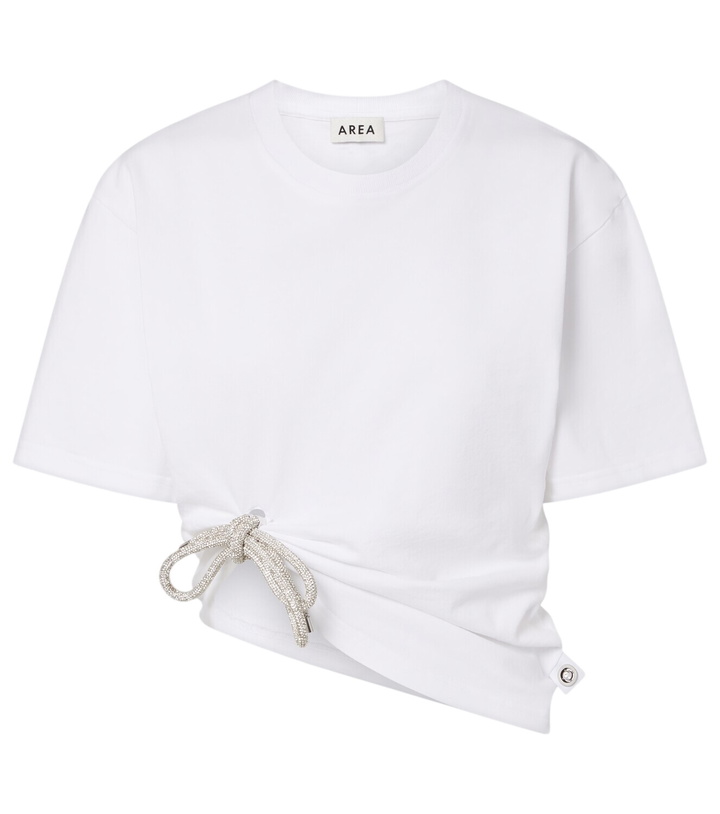 Photo: Area Embellished cotton jersey T-shirt