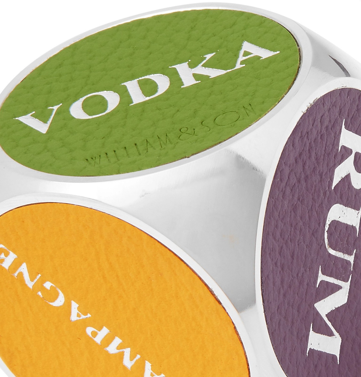 William & Son - Aluminium and Leather Drinks Dice - Multi