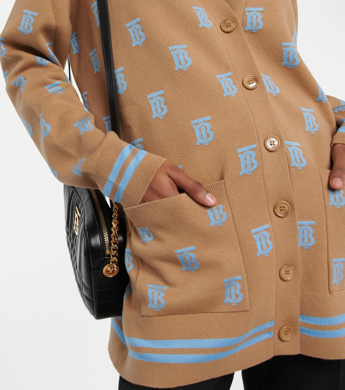 Burberry - TB Monogram wool and silk-blend cardigan Burberry