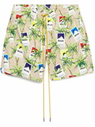 Rhude - Straight-Leg Mid-Length Printed Swim Shorts - Neutrals