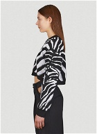 Zebra Cropped Sweater in Black