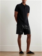 TOM FORD - Straight-Leg Pleated Silk-Twill Drawstring Shorts - Black