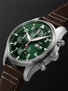 IWC Schaffhausen - Pilot's Automatic Chronograph 43mm Stainless Steel and Leather Watch, Ref. No. IW378005