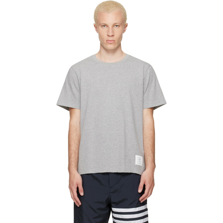 Photo: Thom Browne Gray Jersey Relaxed T-shirt