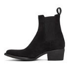 Amiri Black Suede Pointy Toe Chelsea Boots