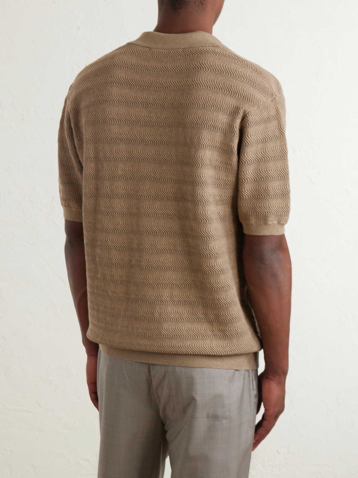 Frescobol Carioca - Rino Open-Knit Cotton Polo Shirt - Brown