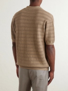 Frescobol Carioca - Rino Open-Knit Cotton Polo Shirt - Brown