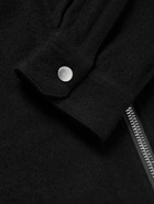 Rick Owens - Collarless Cotton and Wool-Blend Shirt - Black