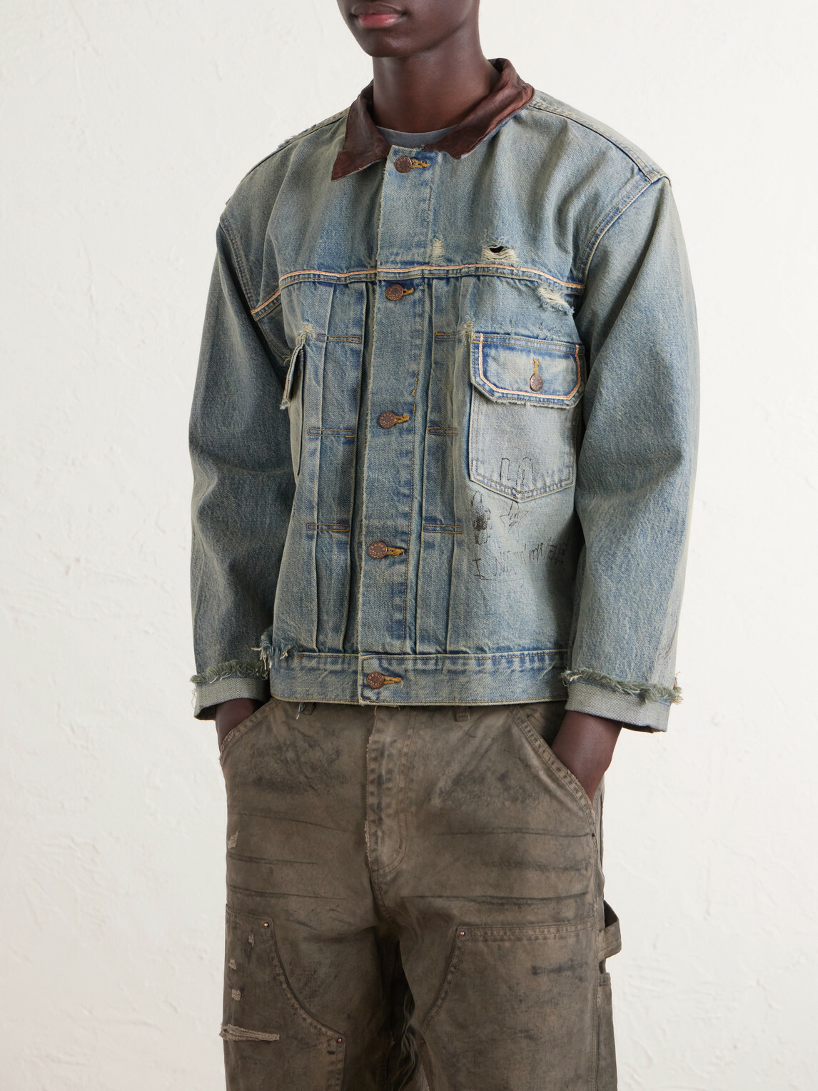Paly Hollywood - Buffalo 66 Distressed Denim Jacket - Blue