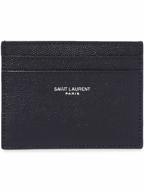 Photo: SAINT LAURENT - Logo-Print Pebble-Grain Leather Cardholder