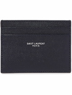 SAINT LAURENT - Logo-Print Pebble-Grain Leather Cardholder