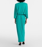 Jacques Wei Floral-appliqué jersey maxi dress