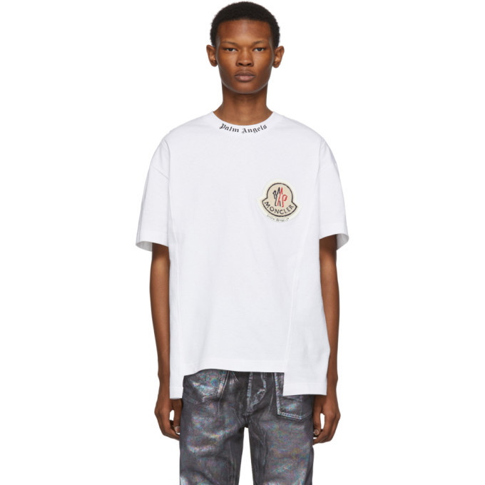 Photo: Moncler Genius 8 Moncler Palm Angels White Constructed T-Shirt