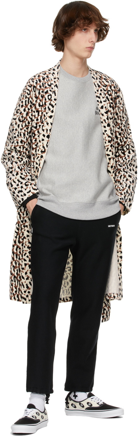 WACKO MARIA White Leopard 'Guilty Parties' Gown Coat Wacko Maria