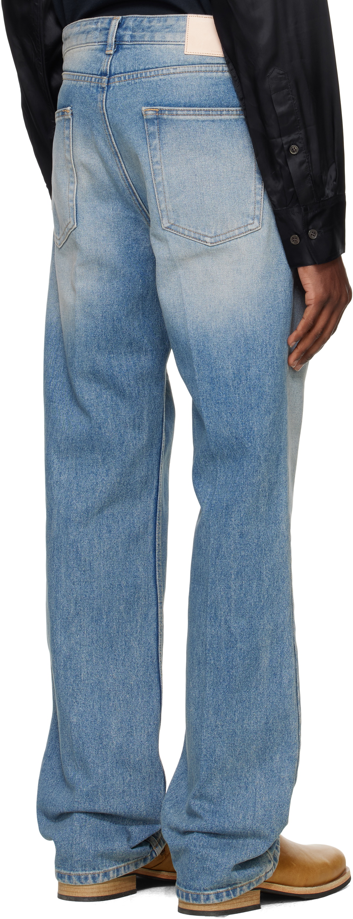 System Blue Straight Slim Bootscut Denim Jeans