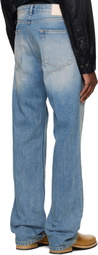 System Blue Straight Slim Bootscut Denim Jeans