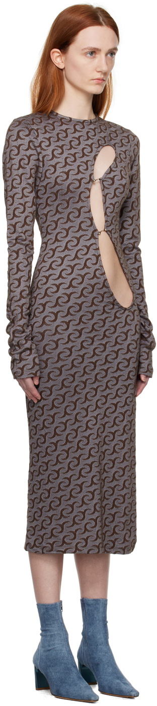 Jade Cropper Brown Pierced Midi Dress