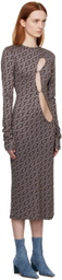 Jade Cropper Brown Pierced Midi Dress