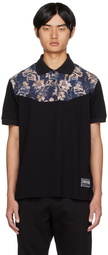 Versace Jeans Couture Black Panel Polo