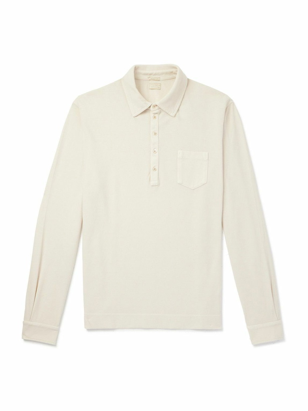Photo: Massimo Alba - Ischia Cotton and Cashmere-Blend Piqué Polo Shirt - Neutrals