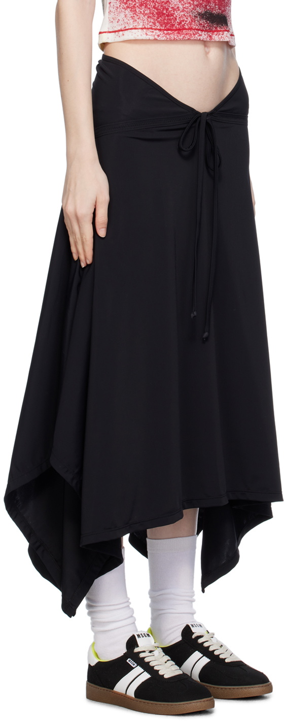 Emily Watson Black Handkerchief Bowtie Midi Skirt