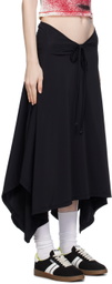 Emily Watson Black Handkerchief Bowtie Midi Skirt