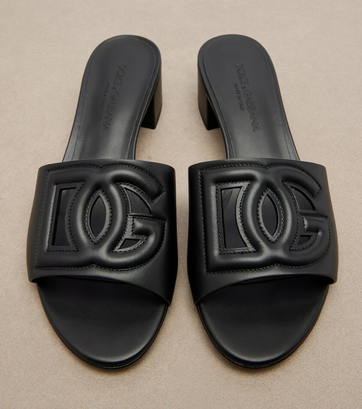 Dolce&Gabbana DG leather mules